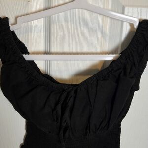 Brandy Melville John Galt Black Linen Blend Crop Top Fits Beat For A S/M